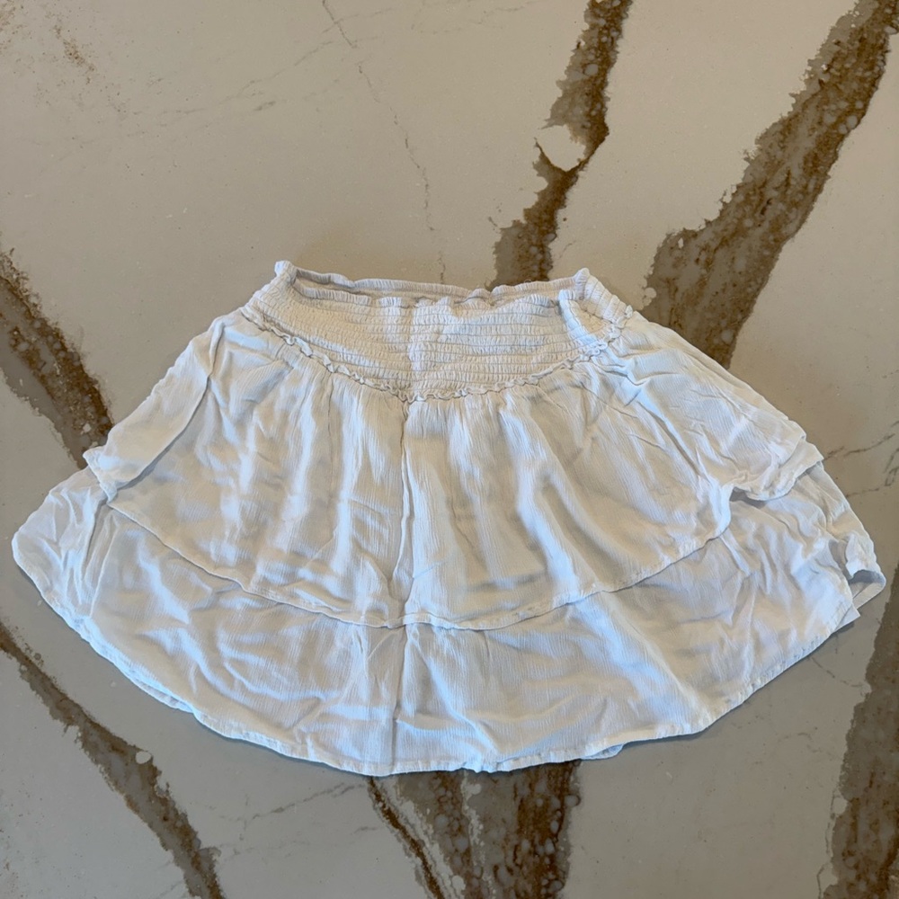 Hollister White Tiered Skater Skirt